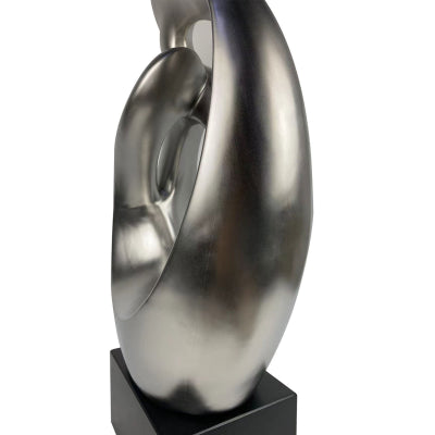 Matte Abstract Sculpture Large Silver